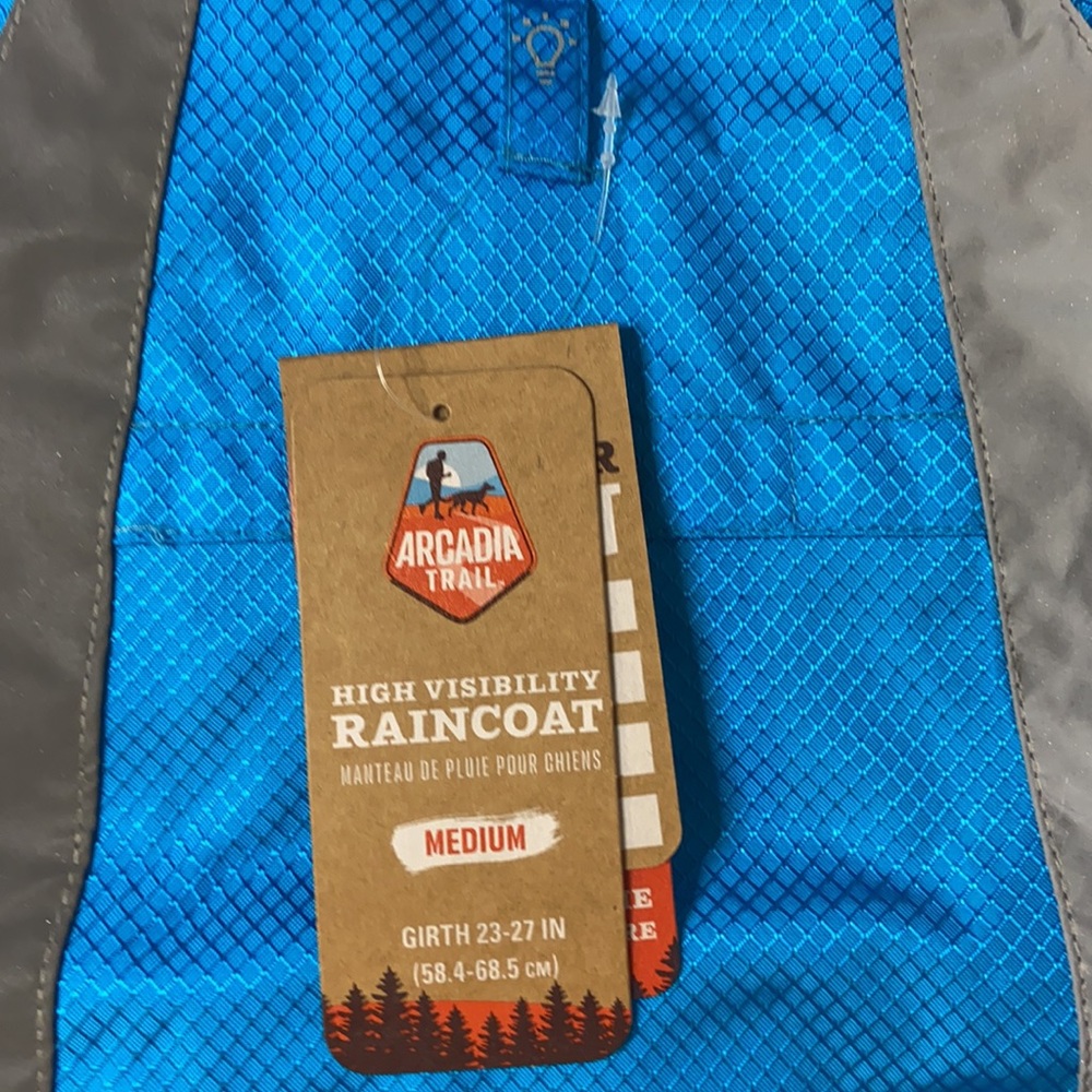 Arcadia Trail dog raincoat blue and grey high visibility - Picture 3 of 15